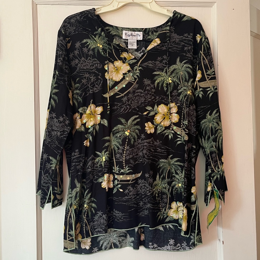 Key Lime Pie Tropical Blouse